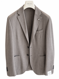 L.B.M. 1911 — Giacca spigata in lana garment dyed marrone