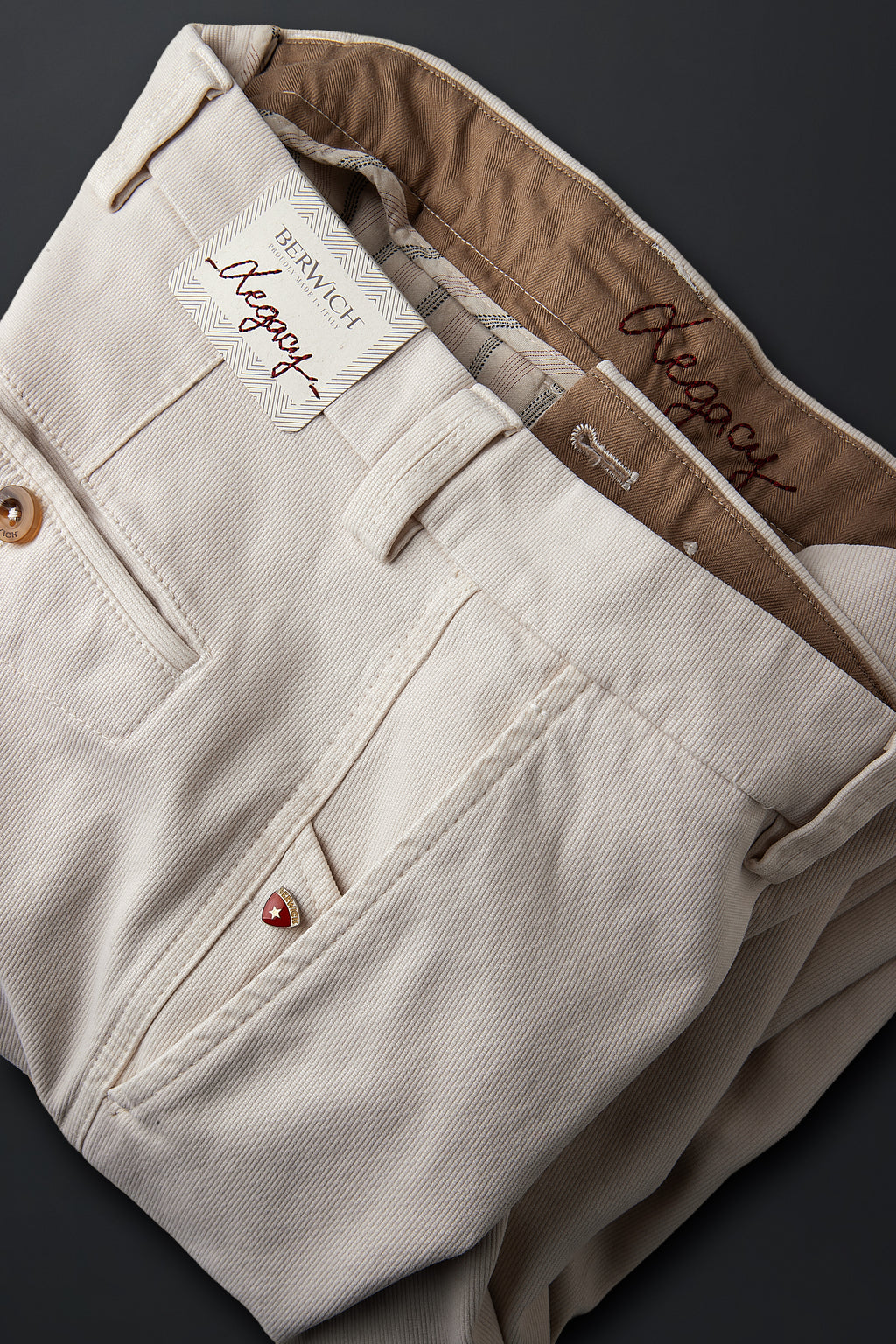Berwich — Pantalone Chiaia Legacy in cotone stretch spinato