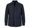 Santaniello — Giacca camicia con collo coreano in lana e cashmere stretch
